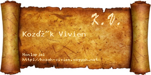 Kozák Vivien névjegykártya